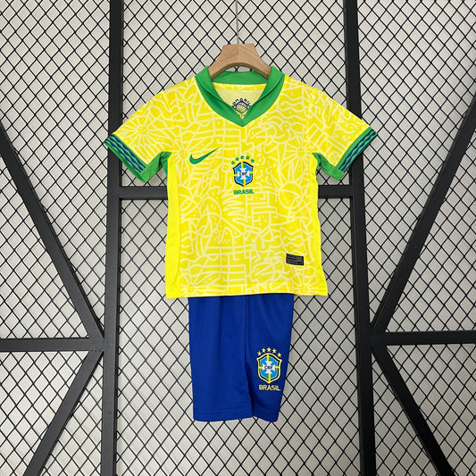 Brazil home 2024 children suits